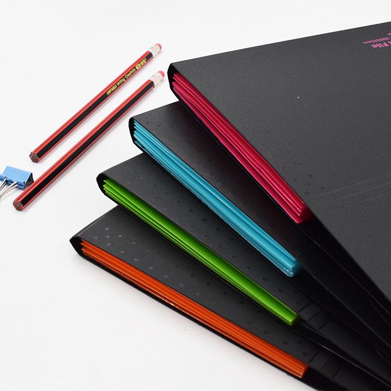 5 Grid Double Button Expanding Wallet Students A4 Colorful Folder Test Paper Folder Multi - Layer File Bag Data Storage Package