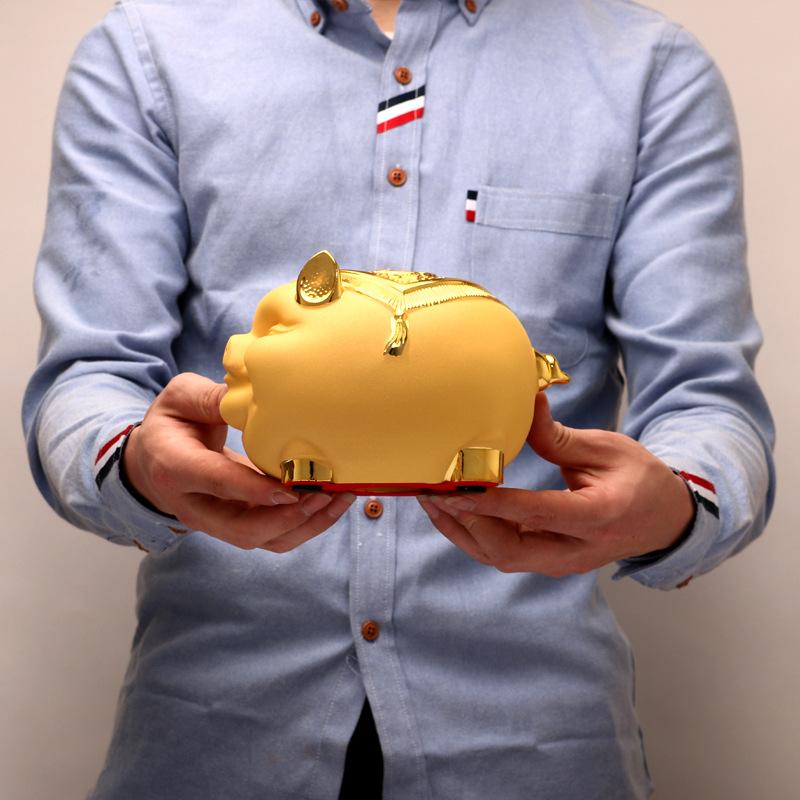 

Золотые украшения в виде свиньи Детский подарок-копилка Изделия из смолы Украшения для дома, аксессуары, современные Подарки на открытие магазина Счастливая свинья