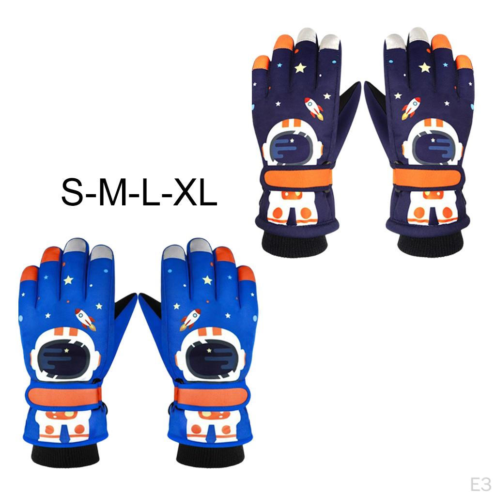 1 Pair Toddler Ski Kids Winter Gloves Waterproof Warm Adjustable