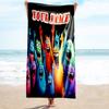 1PC Custom Name Colorful Monster Party Beach Towel Highly Absorbent And Sand-Resistant Towel for Swimming, Pool, Yoga, And Travel Lightweight
