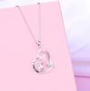 Heart-shaped Elephant Rhinestone Pendant Necklace for Women