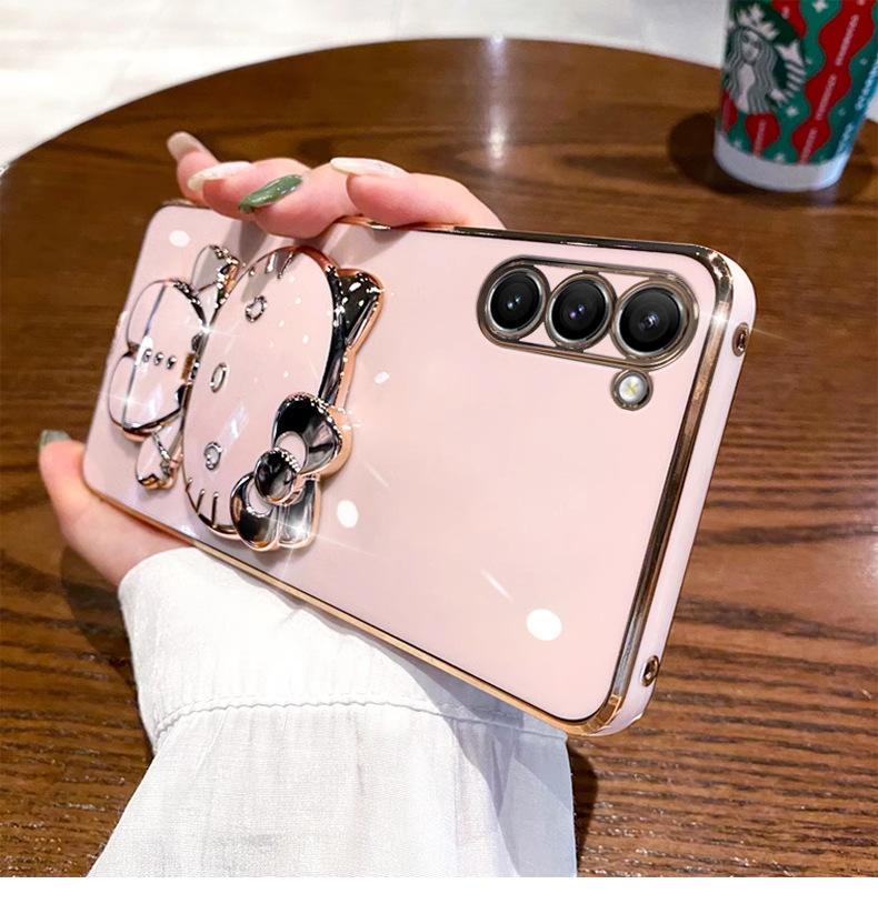Applicable To Samsung S25/S23Ultra Mobile Phone Case Makeup Mirror S22/S21 + Three-dimensional Bracket Advanced Soft