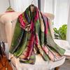 Style 180*90Cm Fashion Dustproof Big Bandanna Popular Satin Finish Silk Shawls Scarves Luxury Print Sunscreen Beach Towel