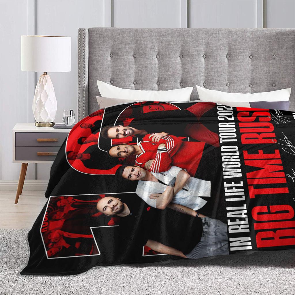 Big Time Rush Band Flannel Blanket Winter Super Soft Throw Blanket for Girls Boys Outdoor Funny Bedspread Sofa Bed Cover