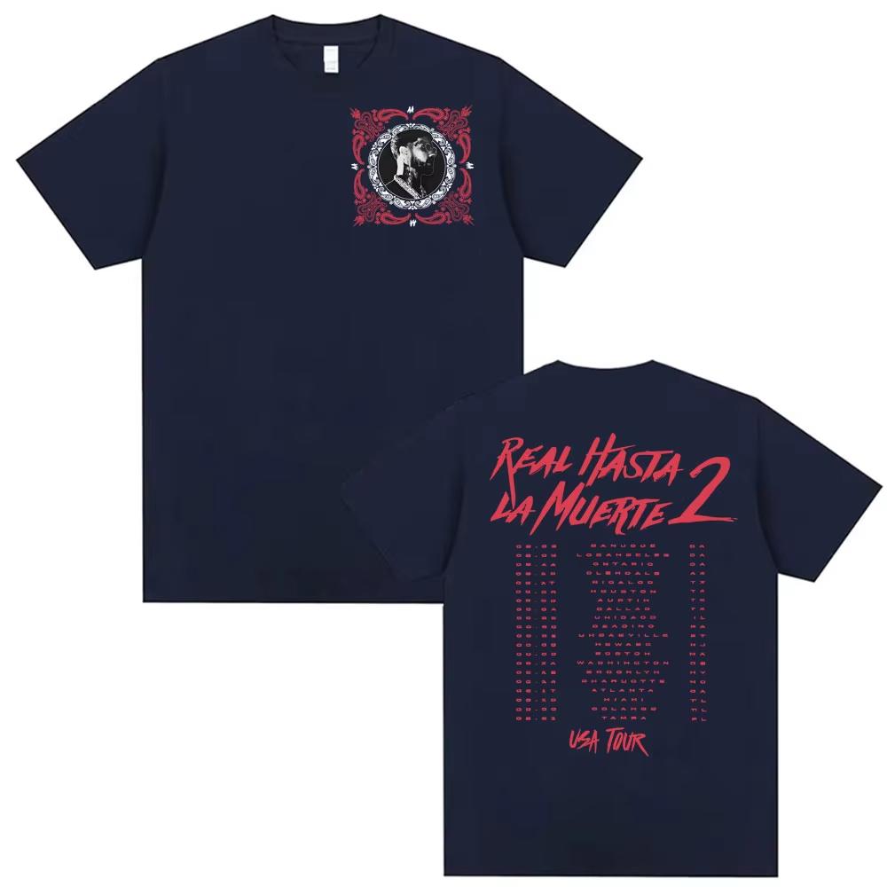 Anuel AA Real Hasta La Muerte USA Tour Merch T Shirts Mens Clothing Vintage Summer Tshirt Casual T Shirt Streetwear
