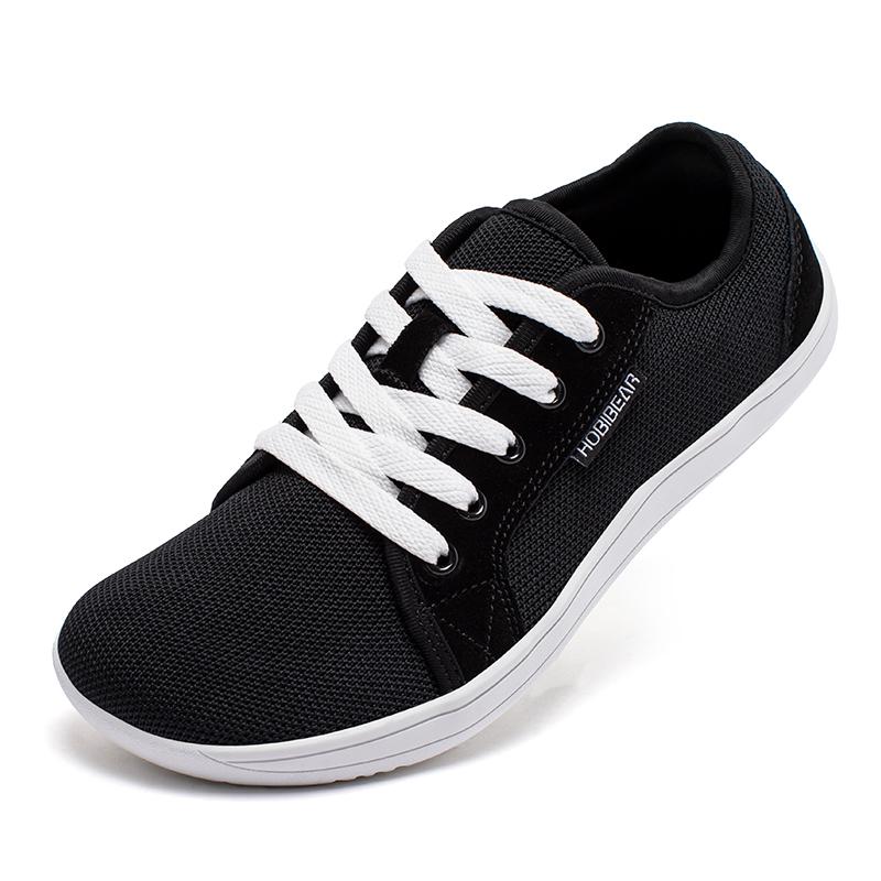 

Широкий носок Обувь для босиком Женская Мужская Уличная На шнуровке Кроссовки для бега Нулевой перепад Удобная Повседневная обувь 47 черный белый