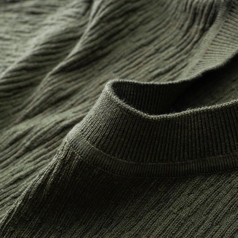 Men's Plus Size Pleated Short Sleeve Knit Sweater