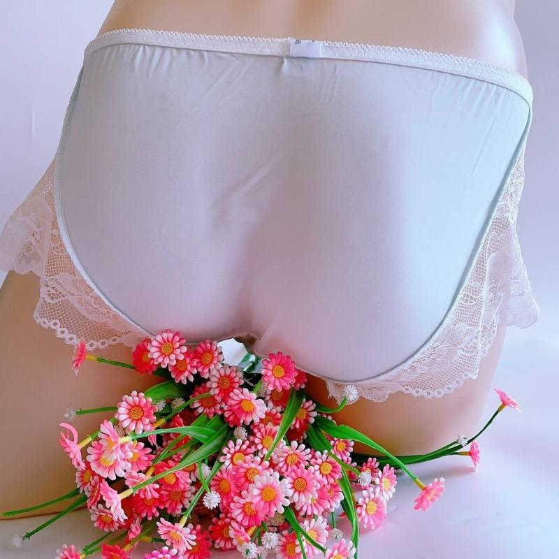 Sissy Lingerie Japanese Lolita Male Underwear Sweet Bow Lace Embroidery Sexy Briefs Ruffle Crossdress Knickers Gay Mtf Underpant