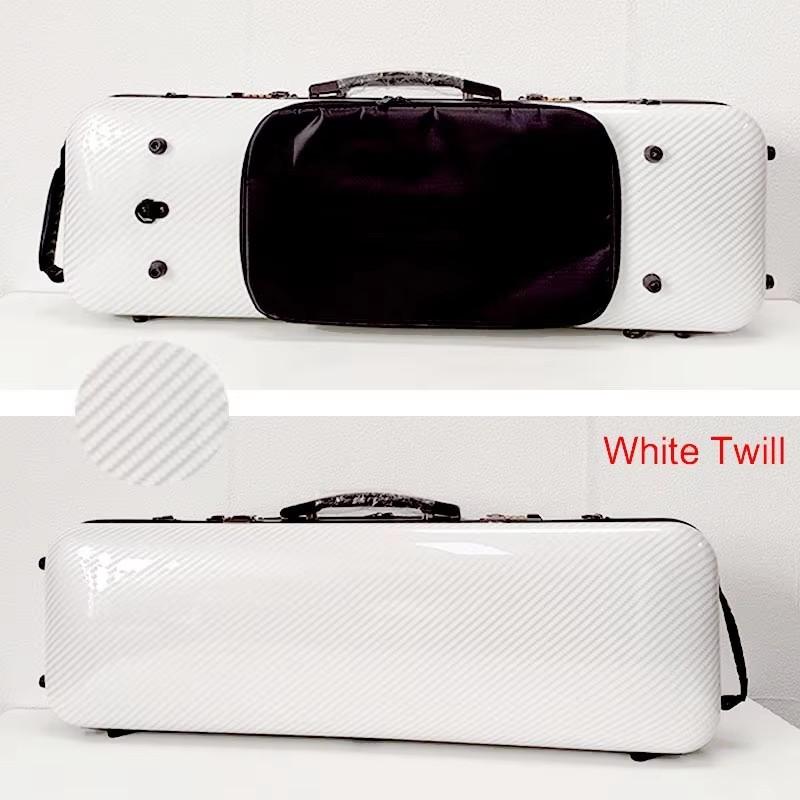 Multicolor Rectangle 4/4 3/4 Violin Case Code Lock Music Bag Carbon fiber Square Violin Box With hygrometer 4 4 White Twill