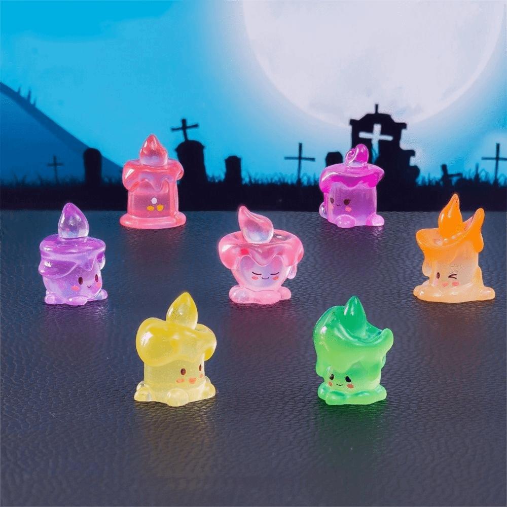 Mini Mini Candle Ornament Resin Candle Statue Halloween Candle Figurine  Ghost Festival