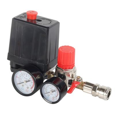 Luftkompressor-Druckschalter, Regelventile, 90–120 PSI, 220 V, Ersatzteil mit Manometern, Überdruckventile