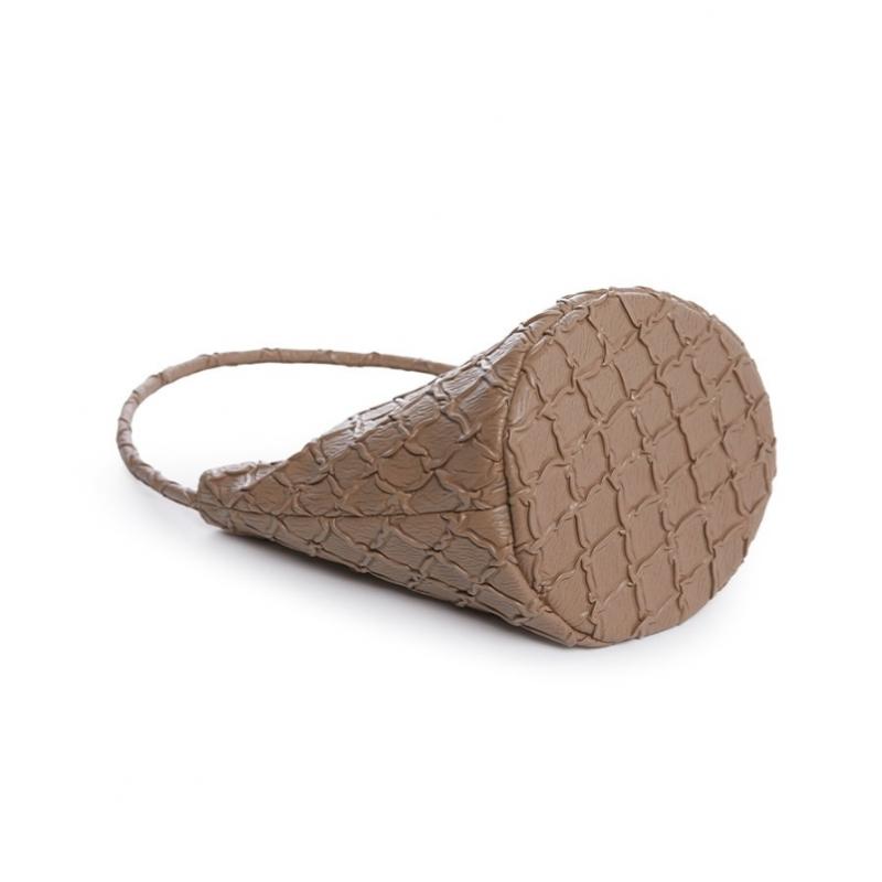 RHEEMIN Handle Bucket Vegan Leather Edition   Brown Large