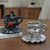 Creative Joker Head Cup&saucer Porcelain Coffee Mug Dining Table Clown Character Mugs Afternoon Tea Teacup Fruits Juice Cup