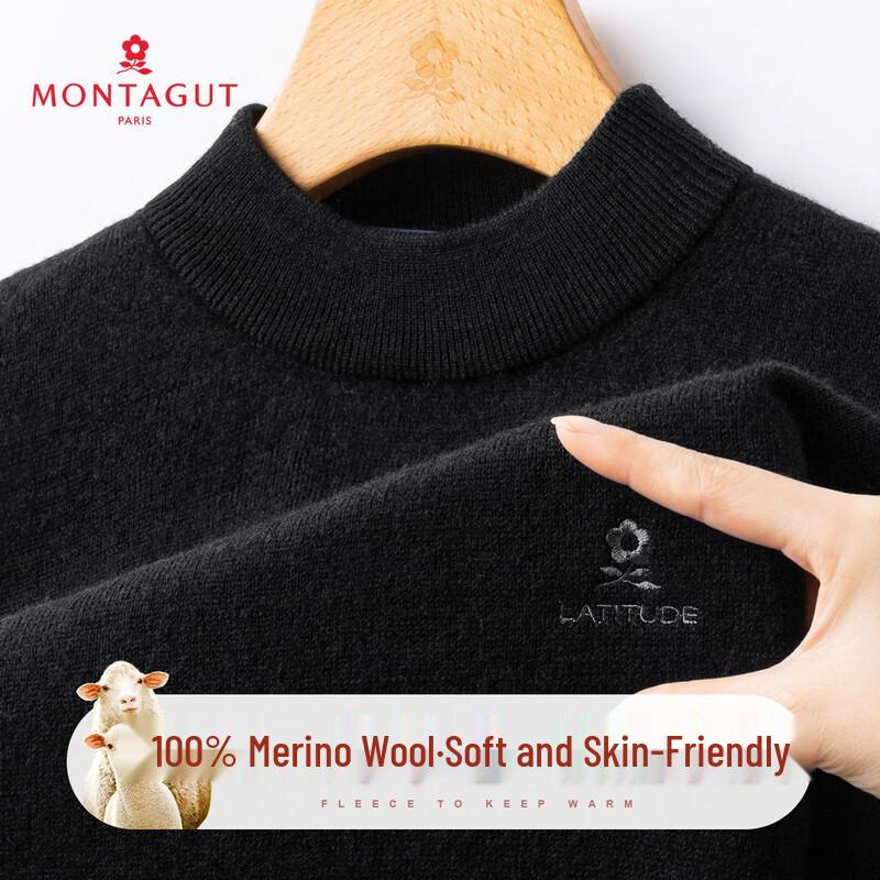 

MONTAGUT Men s 100% Merino Wool Basic Turtleneck Sweater 2XL