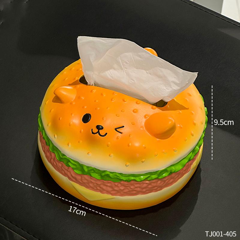

Cartoon Cute Burger Tissue Box Storage Box Living Room Desktop Decoration Home Fun Decorations Ornaments