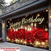 2D Rote Rose Kerze Geburtstag Hintergrund Banner Gold Glitzer Romantische Party Deko Hintergrund