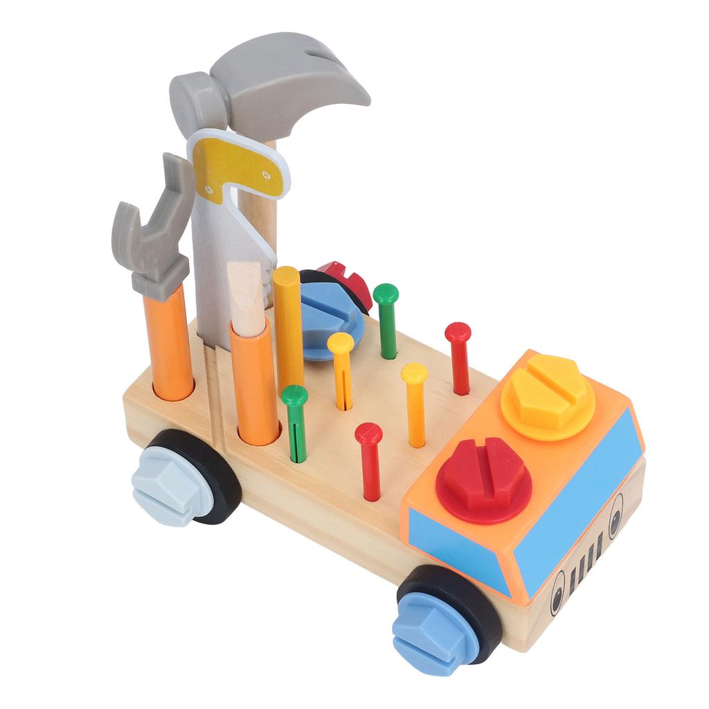 Wooden Kids Tool Set Pine Wood Hammer Wrench Early Education Educational Construction Toys Box Type