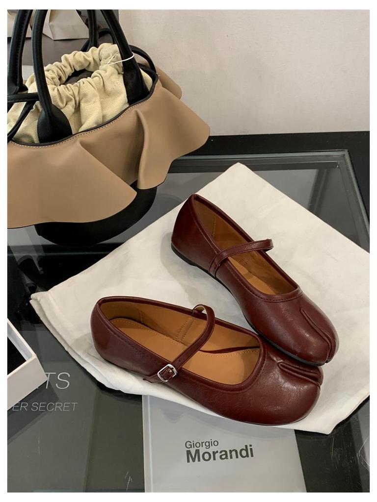 Modne Buty Tabi Ninja Damskie Płaskie Baleriny z Dzielonym Palcem Baleriny Damskie Mokasyny na Okrągłym Obcasie Tacones Damskie Mokasyny Marka Mujer