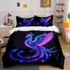 Neon Phoenix Art Set Soft Comfortable Duvet Cover Bedding Set Included 1*Duvet Cover & 2*Pillowcases, Gift