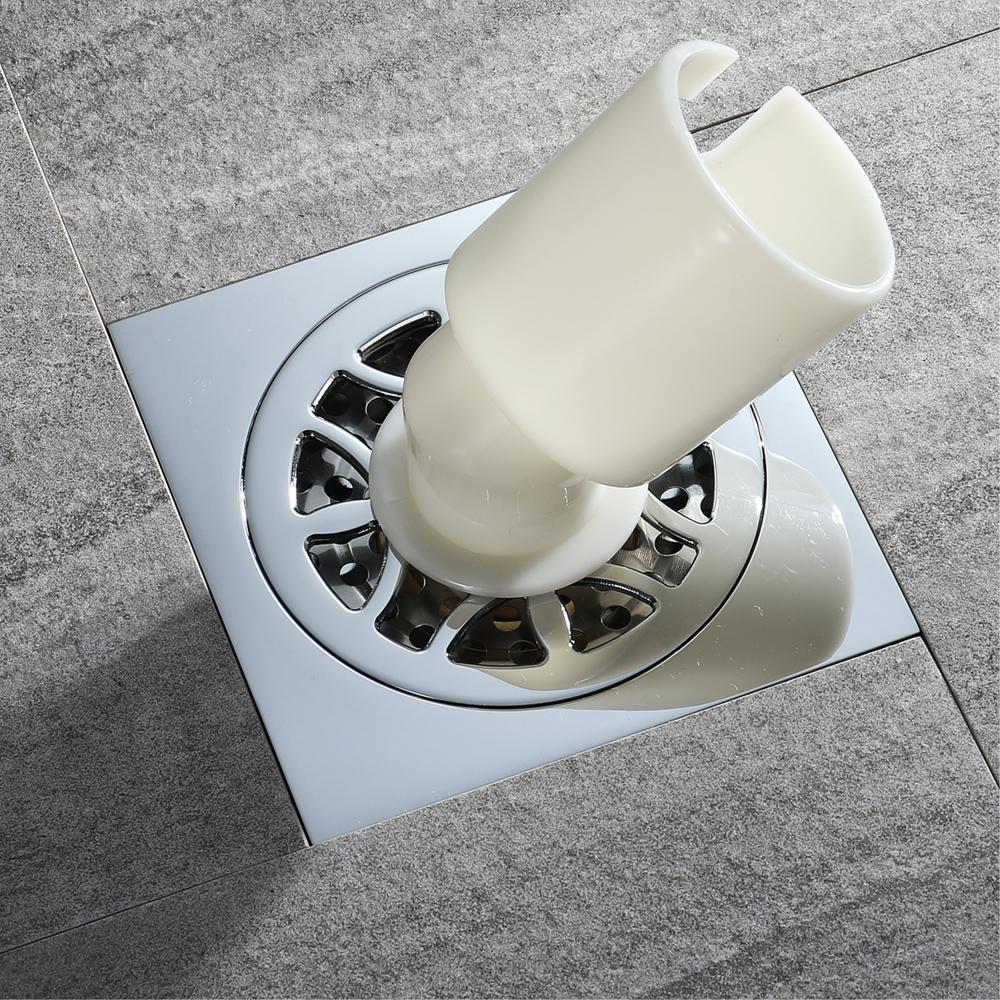 Modern Rectangle Bathroom Accessories 4 Inch Anti-odor Shower Washing Machine Floor Drain 100x100mm Washing Machine Floor Drain (as the picture,Brass)