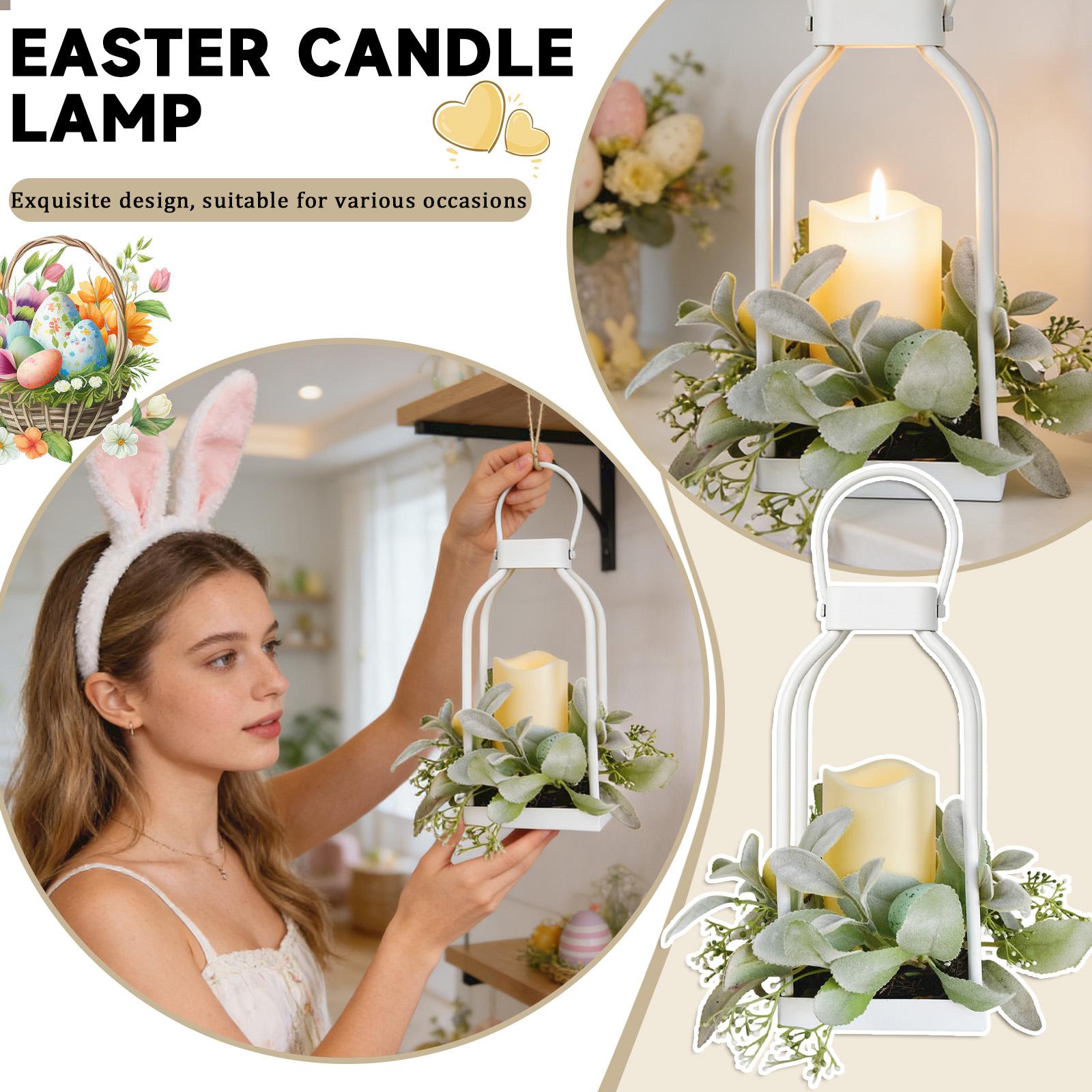 

Easter Wrought Iron Handheld Lamp, Resembling A Decorative Candlestick Lamp, A Prop For Courtyard Scene Decoration. One Size белый