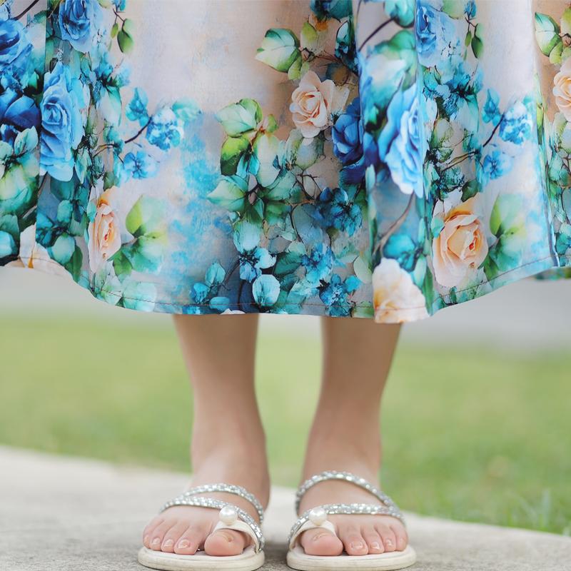 Κομψά Καλοκαιρινά Φαρδιά Φορέματα Γυναικεία Vintage Ρούχα Κοντομάνικο Μεγάλο Μέγεθος Casual Μακρύ Φόρεμα