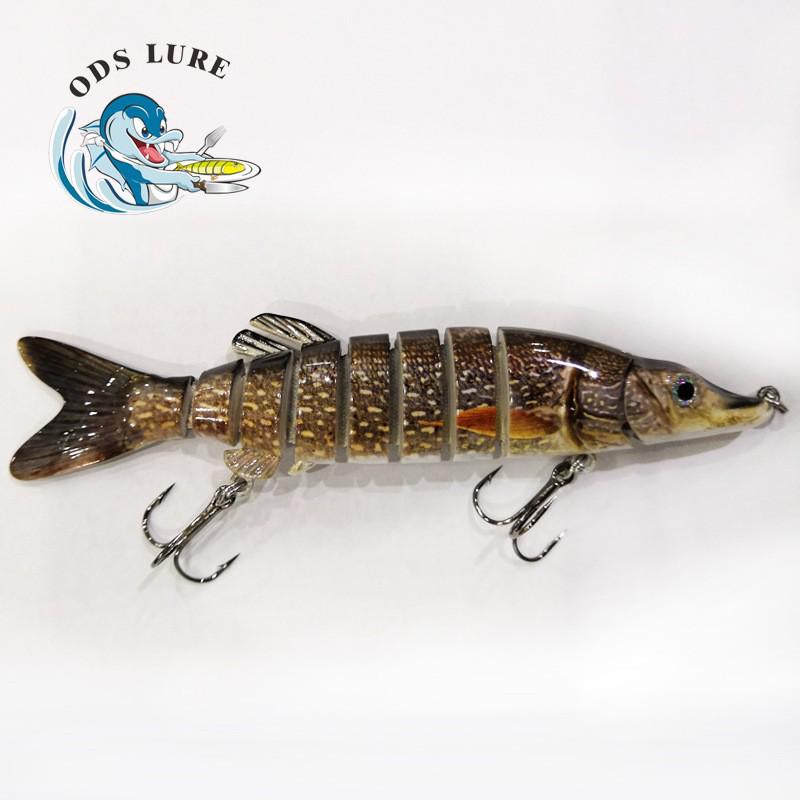 

Девятисекционная 130мм 17г приманка для искусственной рыбы из твердого пластика с гибкой плавательной игрой для ловли щуки