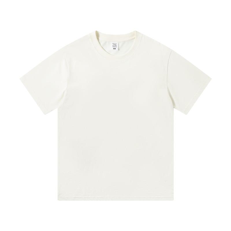 Summer new product cool antibacterial pure cotton round neck T-shirt men's and women's casual loose and versatile solid color half-sleeve short inside