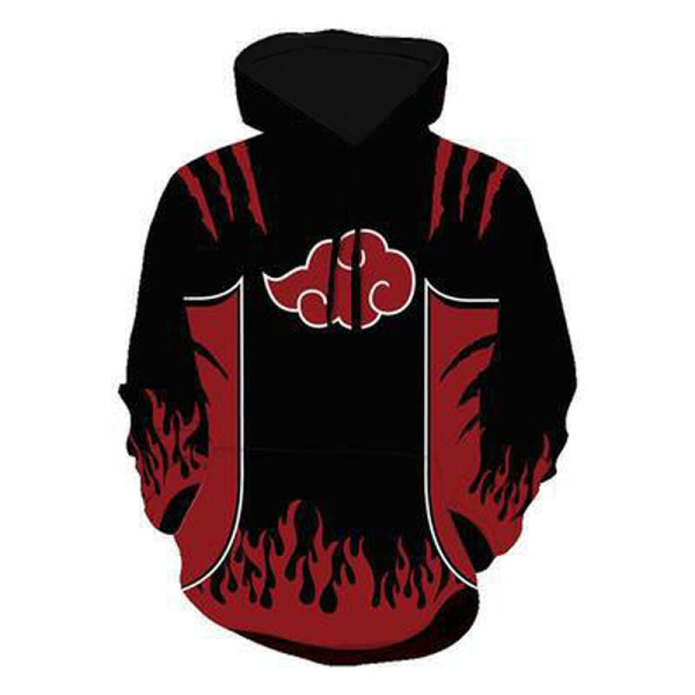 ETST 011 Heren 3D-geprinte wolkenpatroon hoodie voor volwassenen Truien Herfst/winter Zwarte unisex jas Japanse anime rol cosplay kostuum L