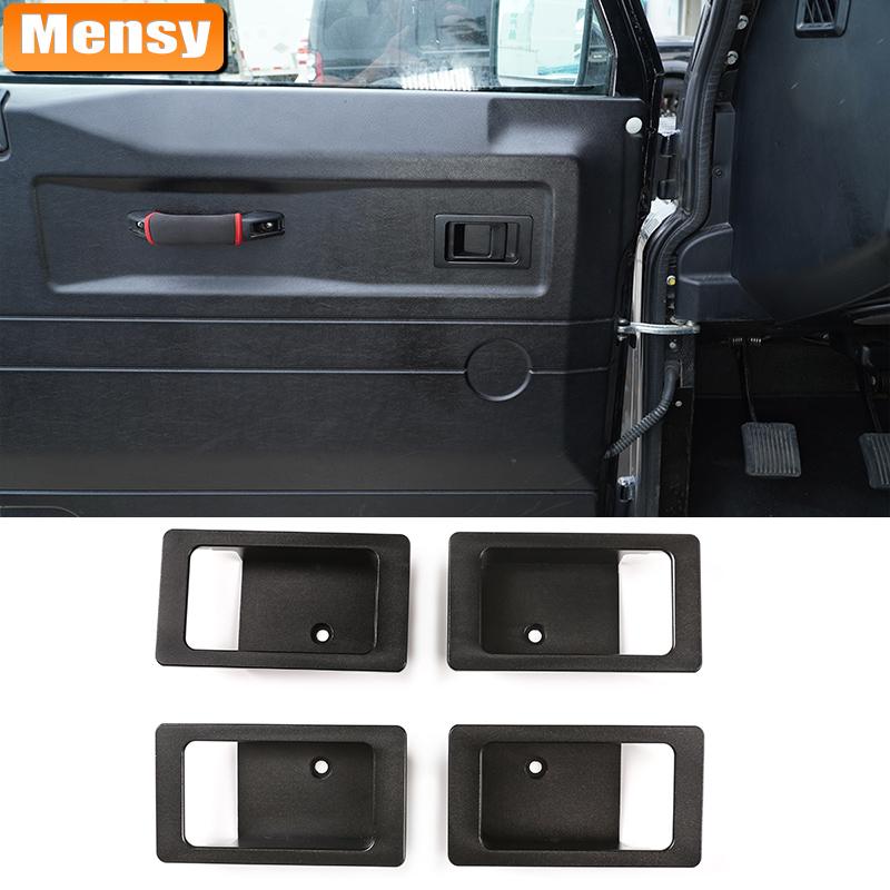 For Land Rover Defender 90 110 130 2004-2019 Aluminum Alloy Car Door Lock Pin Inner Handle Frame Decoration Cover Car Accessory