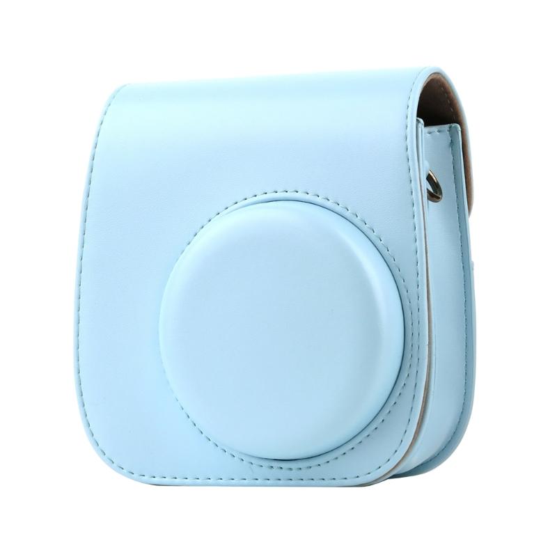 

Camera Cover Bag for Instax Mini 11 PU Leather Protector with Shoulder Strap Camera Holder Dustproof Camera Cases синій