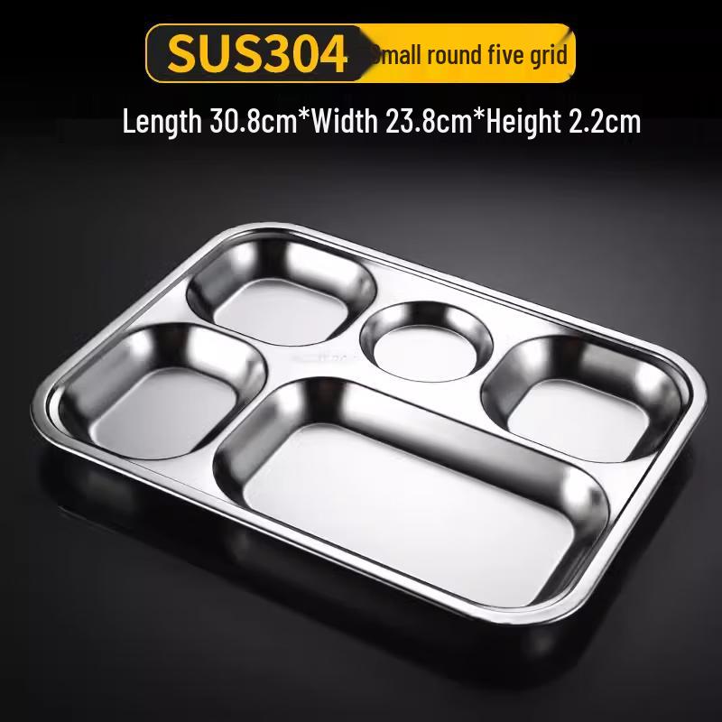 304 Stainless Steel Divided Lunch Tray