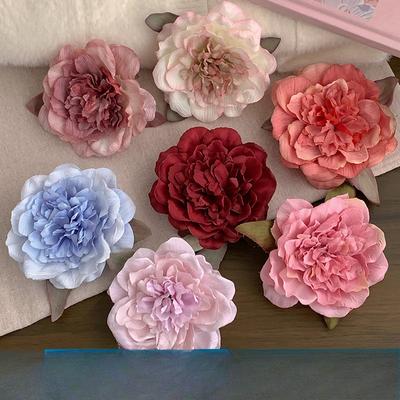 Super bajkowy klips boczny z kwiatem do atmosfery na zdjęciu, klips do włosów dla dziewczynki, piwonia, kamelia, nakrycie głowy