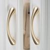 2 Pack Cupboard Handles, Bow Shaped Pull Handles Door Pulls Drawer Knobs, Zinc Alloy Furniture Pulls for Kitchen Bedroom with Screws (Gold Hole