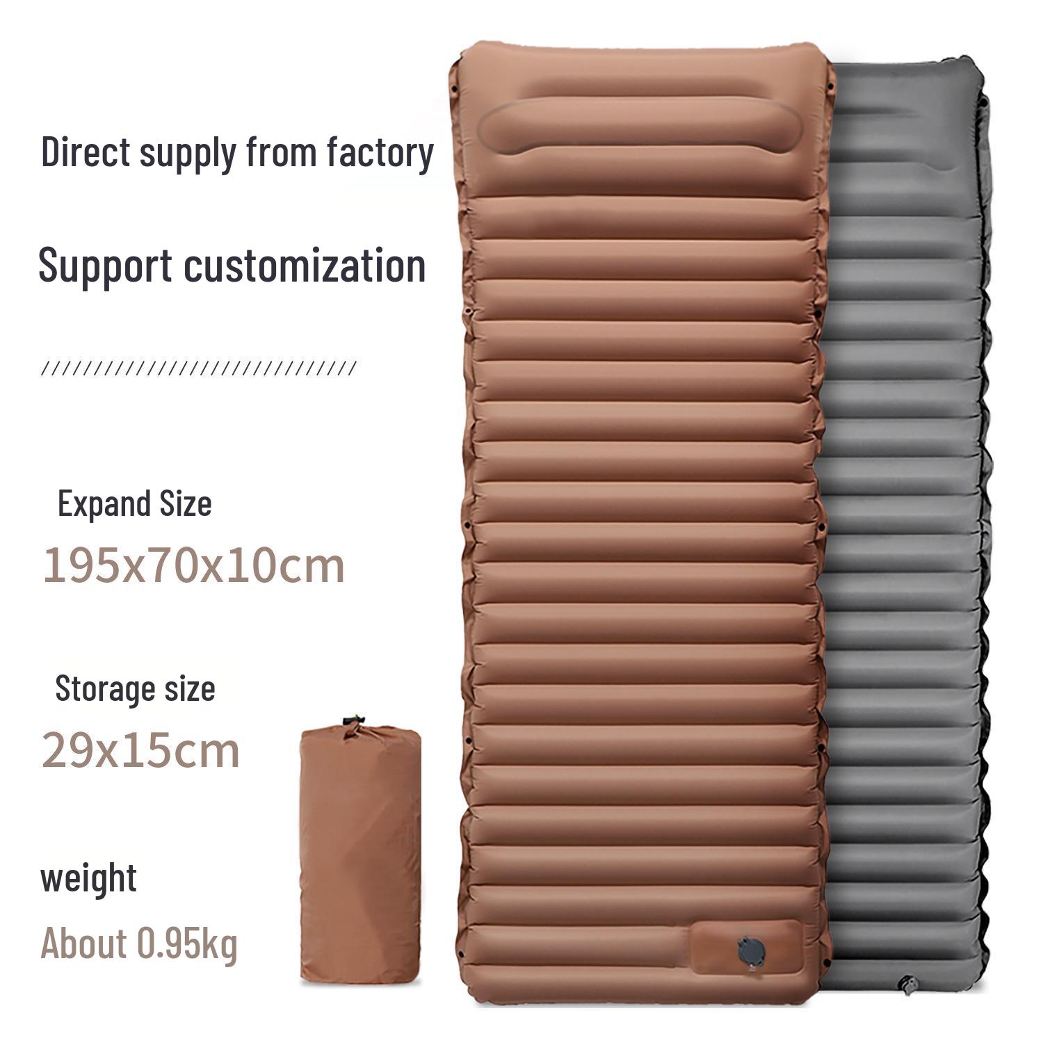 

Extra Long Thick 10CM Outdoor Inflatable Camping Pad with Foot Pump – Portable Bed & Picnic Mat Foot-Pump Inflatable Pad 195x70x10cm