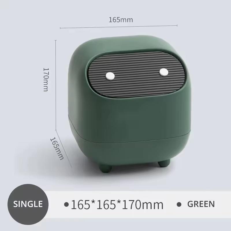 

1 Creative Ninja Desktop Trash Can Double Push Down Cute Inner Mini Trash Organizer