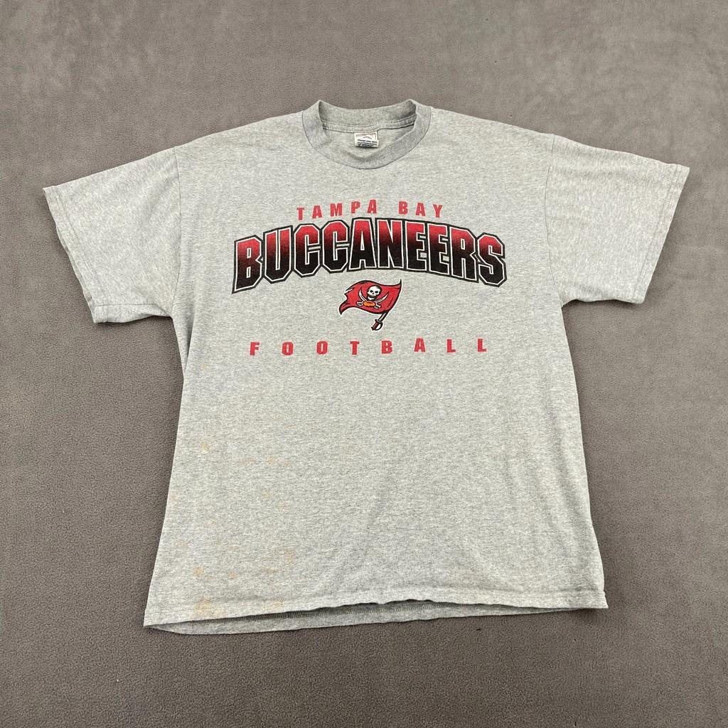 Maglietta Vintage Tampa Bay Buccaneers Uomo Taglia L Grigio Melange Delta Football NFL