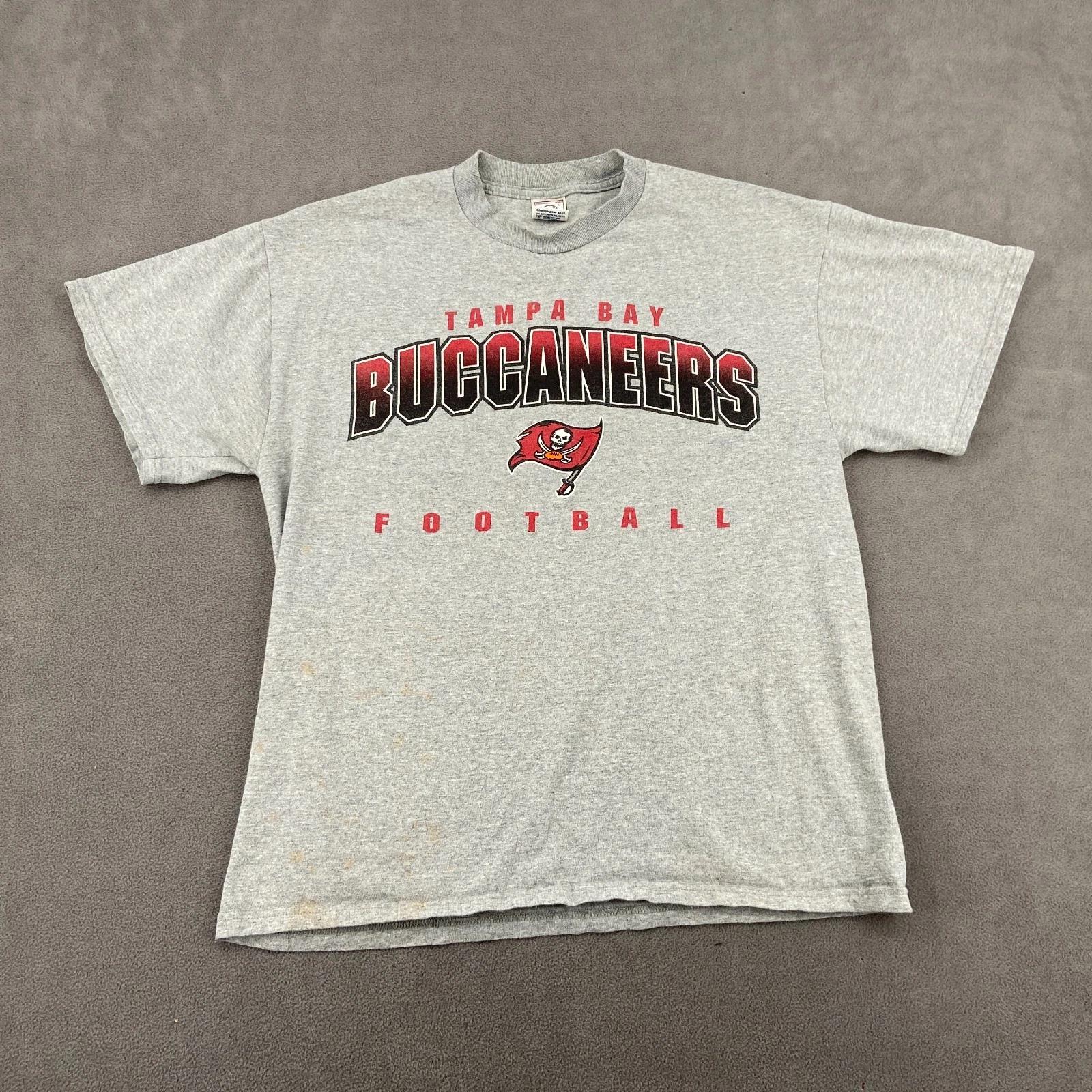 Vintage Tampa Bay Buccaneers T Shirt Mens Large Heather Gray Delta Football NFL S