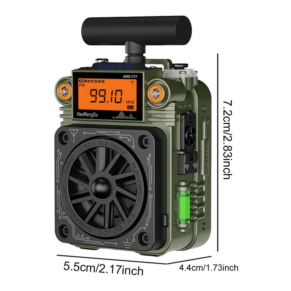 HRD-777 Radio Full-Band Radio Multifunctional Gyro Design Radio with BT Speaker Portable AM FM Radio Emergency Survival Radio