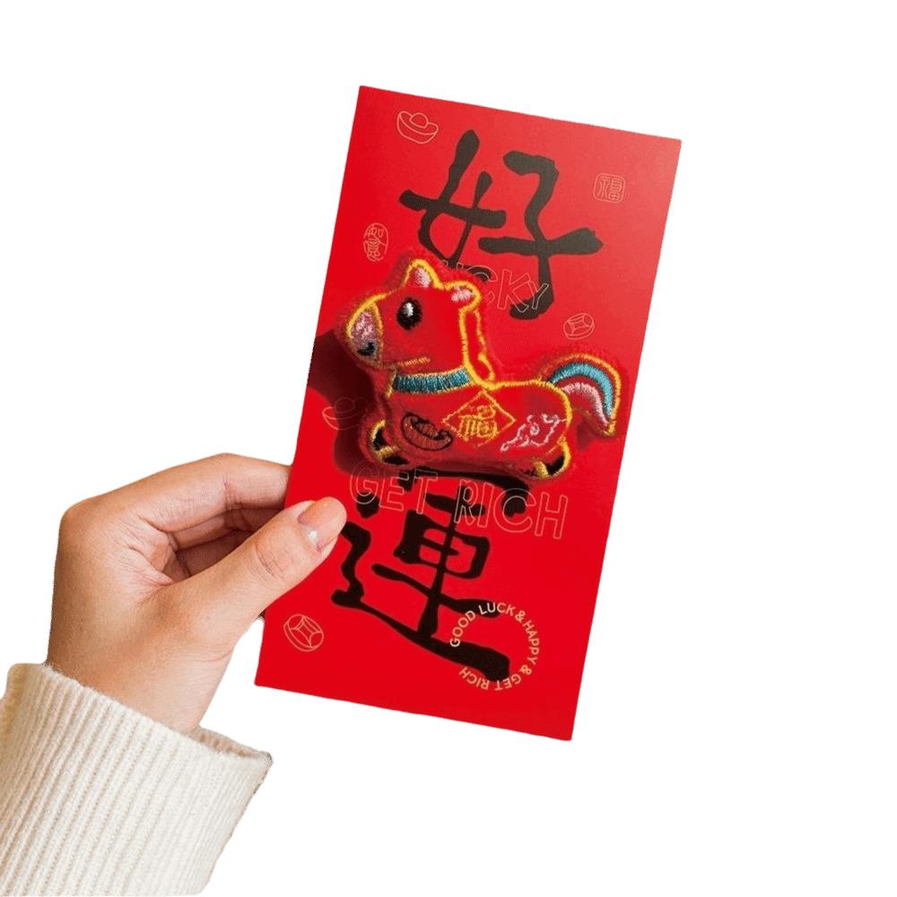 1/6 Pcs New Year Blessing Lucky Red Envelopes Chinese Style 3D Embroidery Chinese Red Envelope CNY Red Envelopes