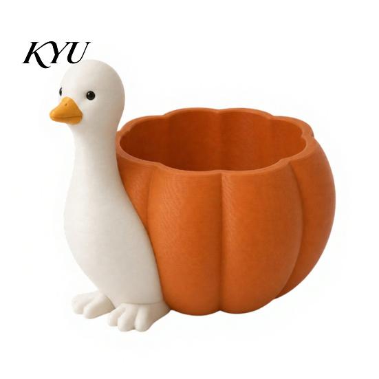 Home Office Decor Cute Goose Pen Holder, Large Capacity Compact Size Container, 3D Holder Print PLA Stationery Organizer for Pens Paper Clips