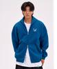 Astral Projection Crows Oversized Wide Shoulder Zip-Up Hoodie_Teal Blue