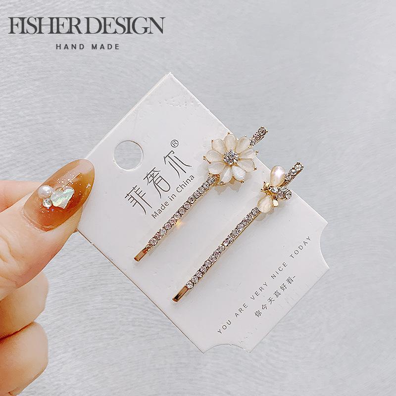 Korean Fashion Flower Opal Pearl Hairpins Gifts Women Girls Hair Clips Pins Barrettes Accessories Hairclip Hairgrips Headdress