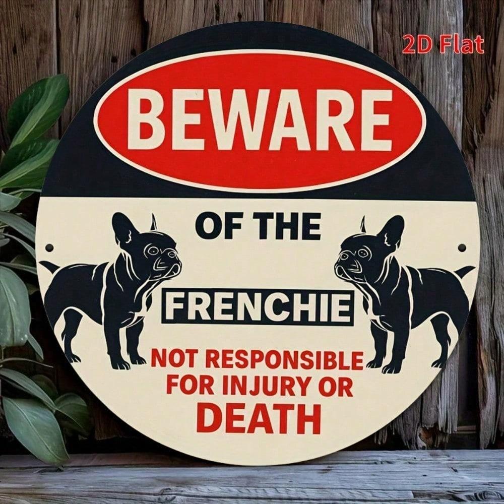 

2D Flat Metal Wall Art French Bulldog Decor Set with Humorous Sign 7.8 Inch 20x20 різнокольоровий