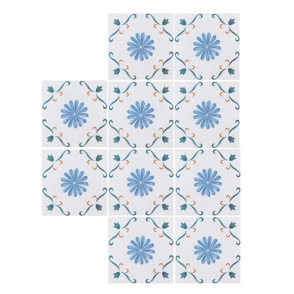 10Pcs Non‑Slip Waterproof Decorative Wallpaper Wall Floor Sticker Home Decoration 20x20cm