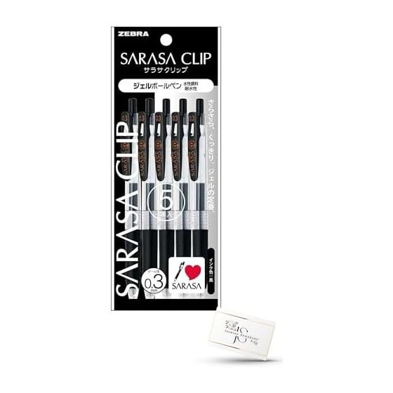 Гелевая шариковая ручка Zebra ZEBRA Sarasa clip [0,3 мм черный 5 штук] P JJH15 BK5 Жасминовый симфония с оригинальной индексной карточкой p-jjh15 черный 0,3 мм Sarasa