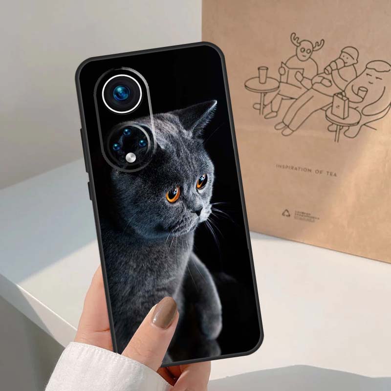 Beautiful Grey British Shorthair Cat For Honor Magic 8 Pro 5 6 7 Lite Case For Honor Win RT 200 400 50 70 90 X8b X9a X9b X9c X9d