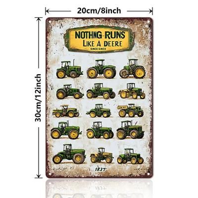 KitchenFarmNostalgia Groene Tractor Metalen Bord | Vintage Machine Evolutie Blik | 7,87x11,81" Rustieke Decoratie | Bars & Pubs met
