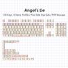 130 Keys Angel Lie Themed Five Sides Dye Sublimation PBT Keycaps Cherry Profile Cute Key Cap for MX Switches Mechanical Keyboard