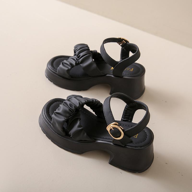Fashion Women's Round Open-Sole Sandals, Sexy Outerwear, Fashionable, Solid, 2024 New Summer Collection